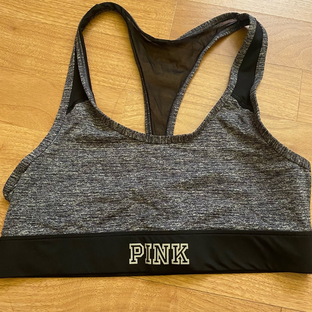 Victoria’s Secret PINK Ultimate Unlined Black/Gray Sports Bra